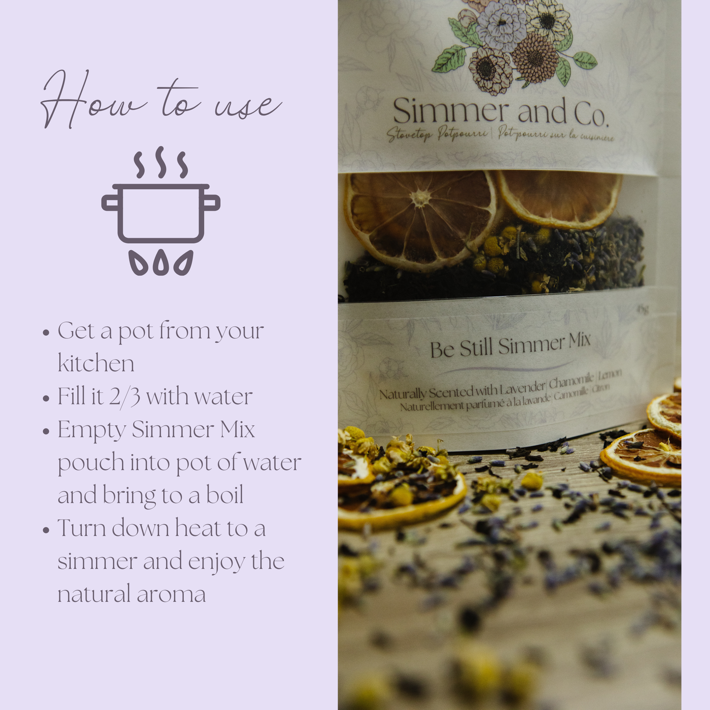 Be Still Simmer Pot Mix– 100% Natural Stovetop Potpourri