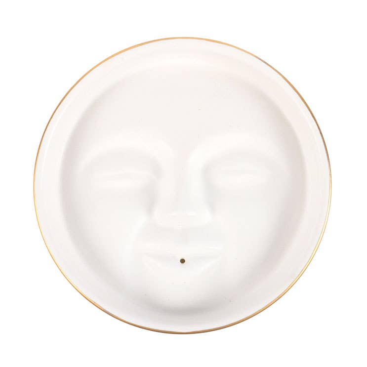 Moon Face Ceramic Incense Stick Holder