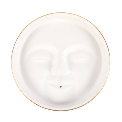 Moon Face Ceramic Incense Stick Holder