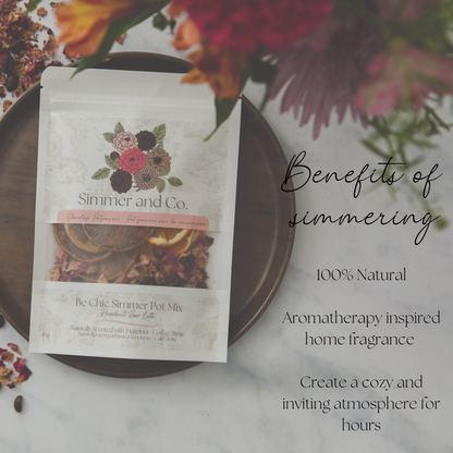 Be Chic Simmer Pot Mix, Natural Hazelnut Rose Aroma
