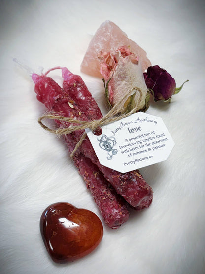 Spell Chime Candle Trios: Love