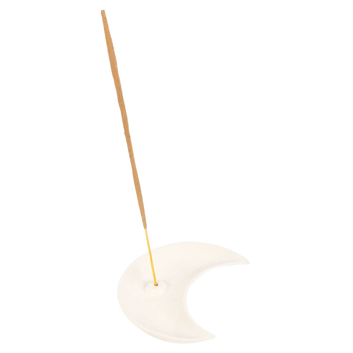 White Crescent Moon Ceramic Incense Stick Holder Plate