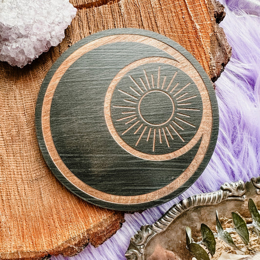 Crescent Moon & Sun Altar Tile