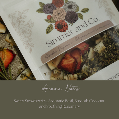 Be Poetic Simmer Pot Mix, Natural Strawberry Herb Aroma