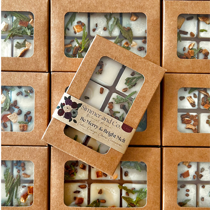 Be Merry & Bright Simmer Melt, Natural Holiday Spice Wax Cubes