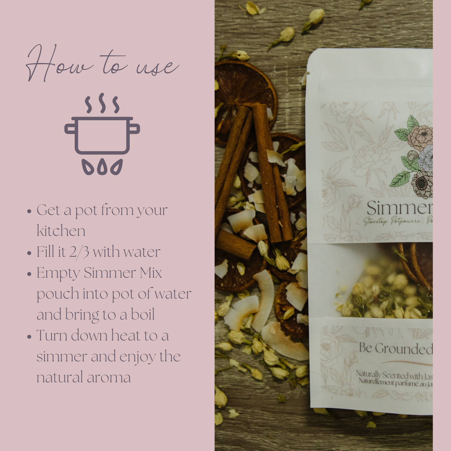 Be Grounded Simmer Pot Mix – 100% Natural Stovetop Potpourri