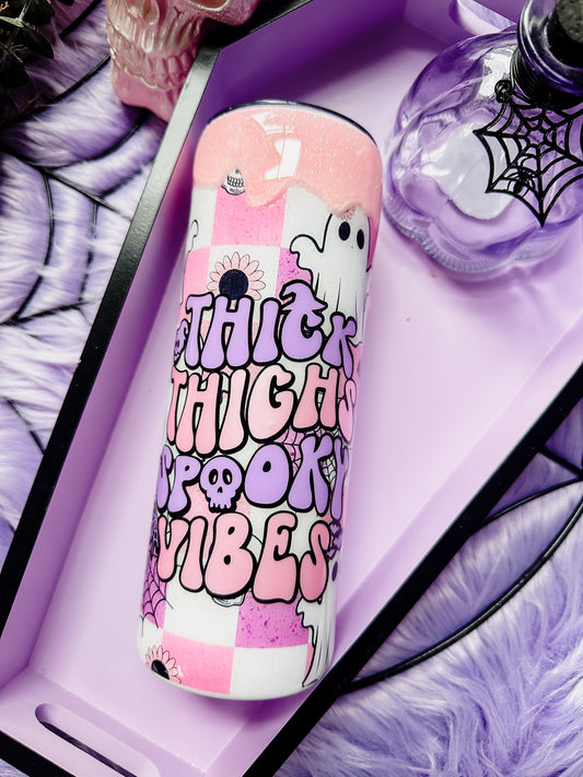 Thick Thighs Spooky Vibes Tumbler