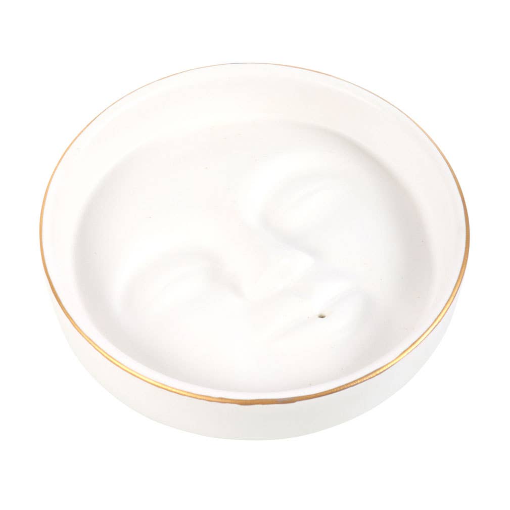 Moon Face Ceramic Incense Stick Holder