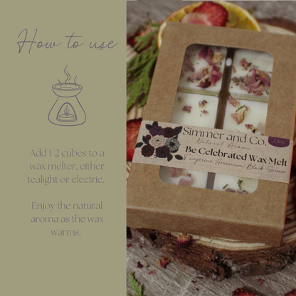 Be Celebrated Simmer Melt, Natural Citrus Floral Wax Cubes