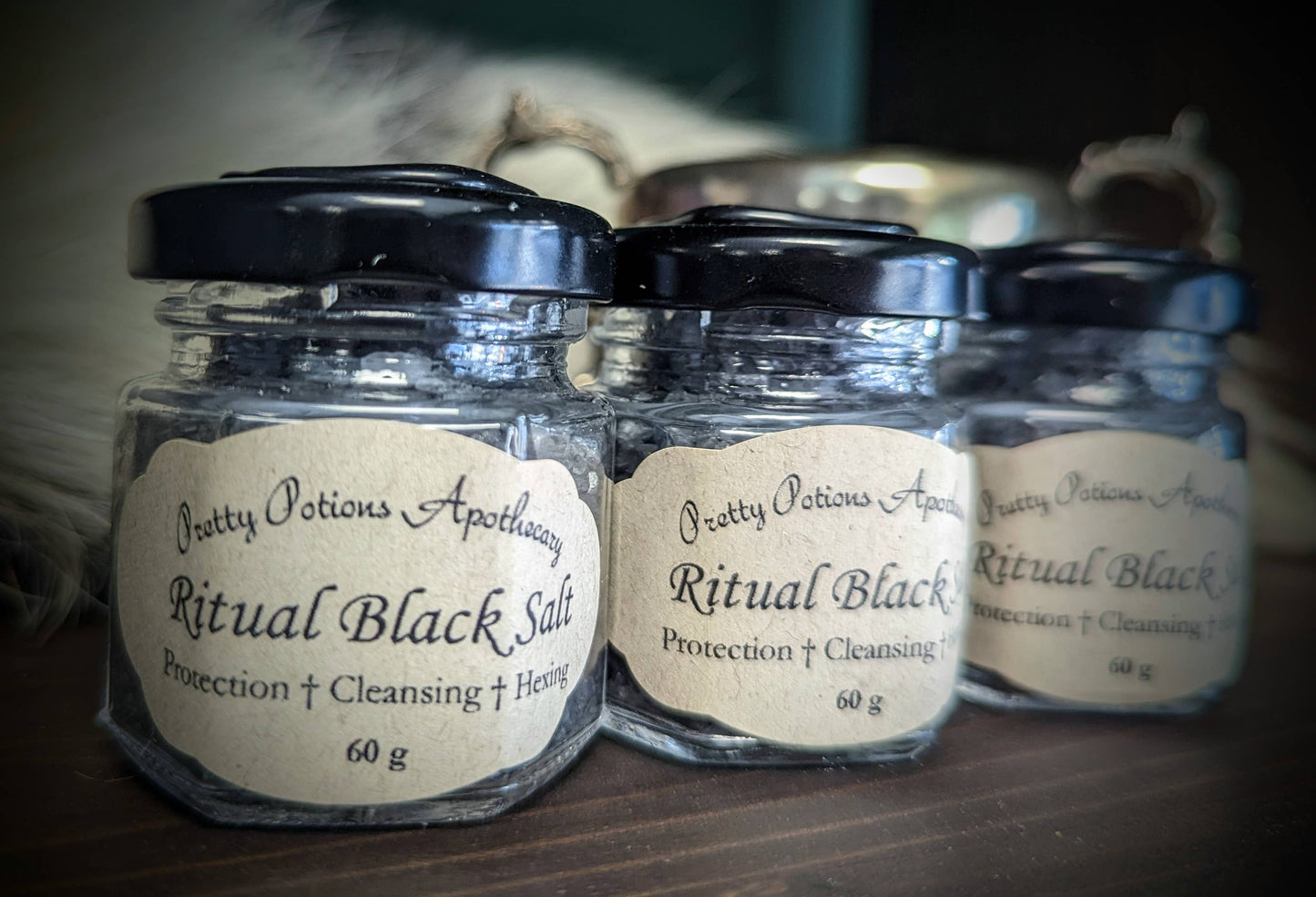 Ritual Black Salt: Apothecary Bottle (60g)